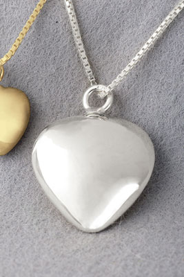 Asche-Medaillon Herz Silber